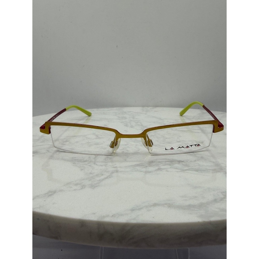 LA MATTA RUNWAY Eyeglass Frames 50-20 Half‎ Rim Gold Red Green Germany